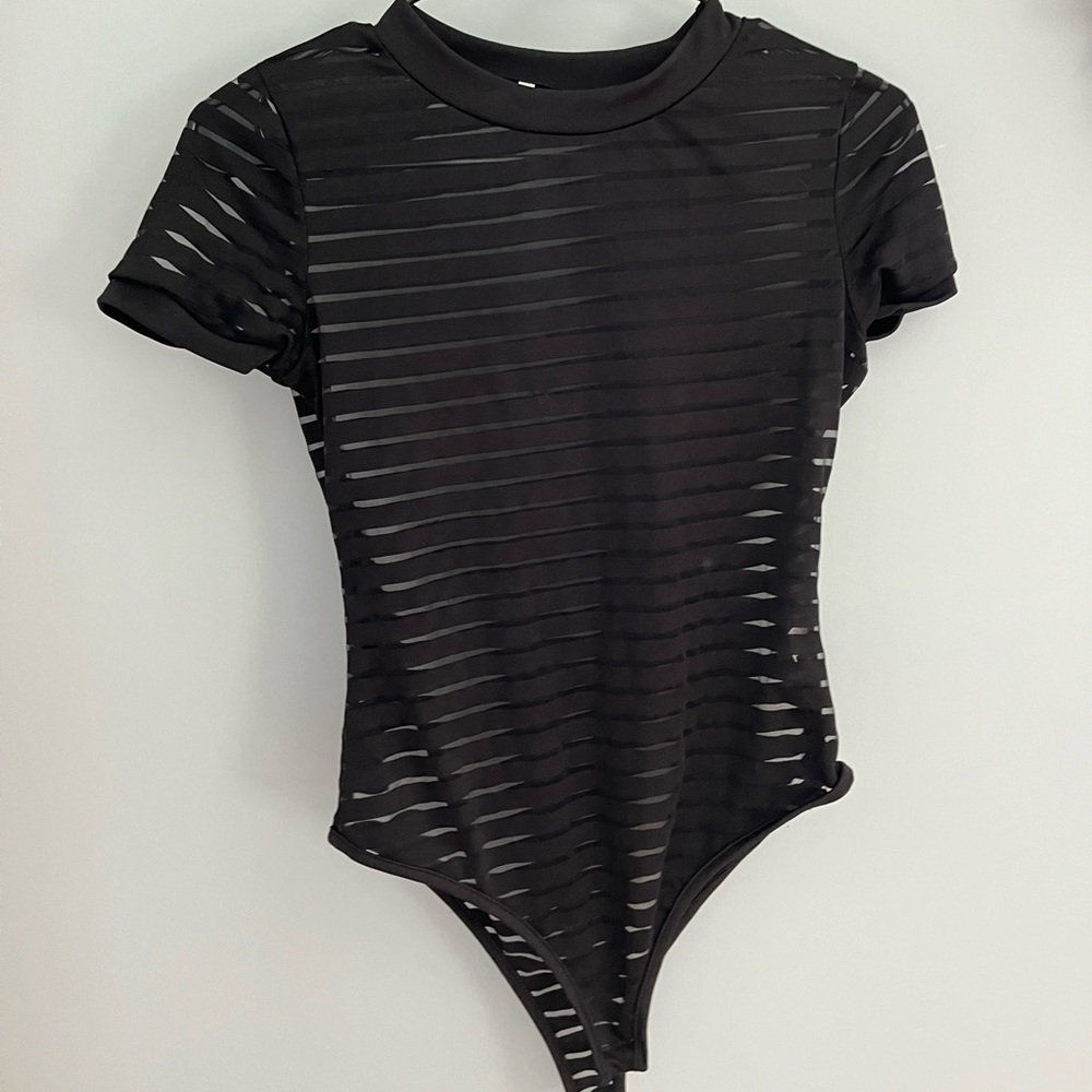 Sheer Striped Bodysuit